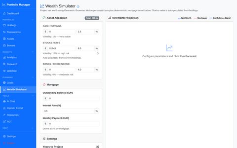 Wealth simulator
