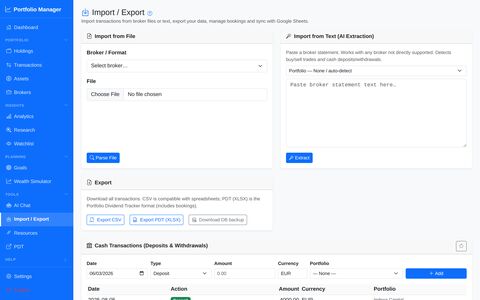 Import / Export